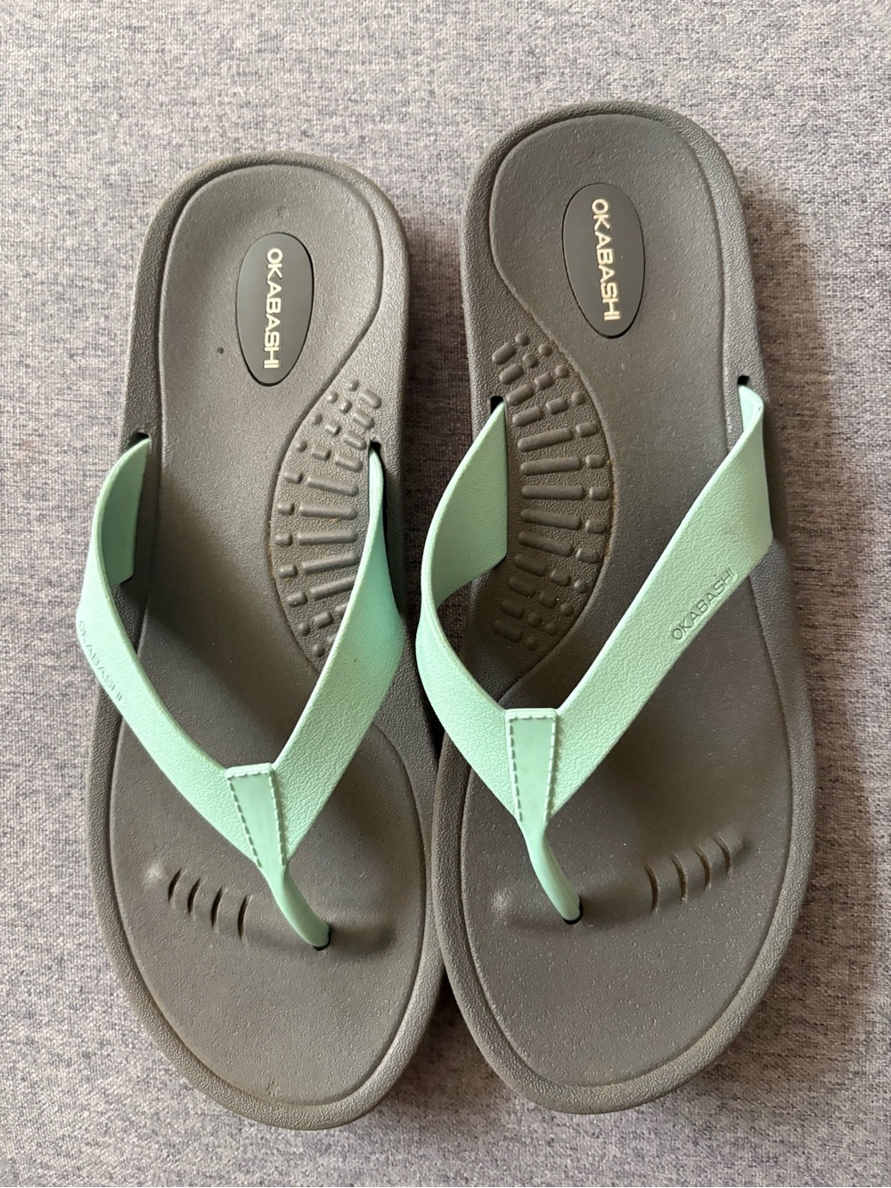 Okabashi Breeze Women's Flip Flops - Slate/Sea Foam size M/L(7) - Picture 2 of 4